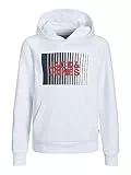 JACK & JONES Jjecorp Logo Sweat Hood Play Noos Jnr Sudadera con Capucha, Blanco, 140 para Niños