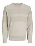 JACK & JONES Jprblunoah Knit Crew Neck BF Jersey de Punto, Gris Pluma/Detalle: torce/Estructura de colocación, S para Hombre