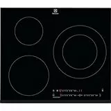 Electrolux EIT60342 Placa de Inducción, Serie 300, 60 cm, 3 Zonas de Cocción, Sistema Hob2Hood, Función Pausa, 3 Niveles de Intensidad, Función PowerBoost, Calentamiento Rápido, Temporizador
