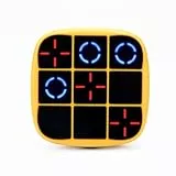 Juego de Tres en Raya, Consola Juegos Electrónica Mano Juegos de Viaje Portátiles Educativo Juguetes Antiestrés Juego Mesa Rompecabezas Regalo para Niños Adultos Todas Las Edades (Amarillo)