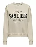 ONLY Onlsweat Life L/S Crew O.Size State Noos Sudadera con Estampado, Abedul, M para Mujer