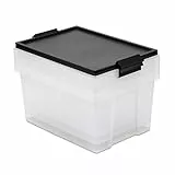 Tatay Lote 3 Cajas de Almacenaje con Tapa, 35L de Capacidad, con Asas, Tapa 100% materiales reciclados, Libre de BPA, Negro. Medidas 37 x 51 x 26 cm