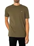 GANT Hombre Camiseta con Escudo Normal, Juniper Green, L