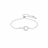 Swarovski Pulsera Swarovski Infinity, Infinity y corazón, Blanca, Baño de rodio