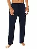 Marvmys Pantalón Pijama Hombre Algodón Largo Pantalones Pijama Hombre Invierno con Bolsillos y Cordón