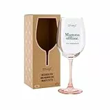Mr.Wonderful Copa de vino - Mamá sin conexión - Solo Emergencias - Copa de vino de cristal con mensaje para madres - Capacidad: 47 cl - Regalo para el día de la madre, multicolor, Bohemian