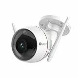EZVIZ Cámara Vigilancia Wifi Exterior 2K+ Cámara Bala de Seguridad con Visión Nocturna en Color, Personaliza Alertas de Voz, AI Detección de Persona, IP67, C3W Pro 4MP