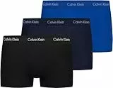 Calvin Klein Pack de 3 Calzoncillos Bóxer para Hombre Low Rise Trunk Algodón Elástico, Multicolor (Black/Blueshadow/Cobaltwater DTM WB), L