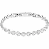 Swarovski Pulsera Tennis Angelic, Talla redonda, Pequeña, Blanca, Baño de rodio