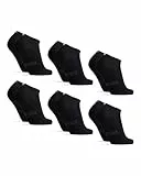 DANISH ENDURANCE Calcetines Tobilleros en Bambú, Calcetines Cortos Transpirables, Extra Suaves, 6 Pack, Negro, 43-47