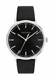 Calvin Klein Reloj Analógico de Cuarzo para Hombre Colección Modern Mesh con Correa de Cuero Negra - 25200050