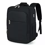 RuoSien Easyjet - Bolsa de equipaje de mano de 45 x 36 x 20 pulgadas, mochila de viaje de 30 L, equipaje de mano debajo del asiento, para laptop de 15.6 pulgadas, hombres y mujeres, Black, 45X36X20