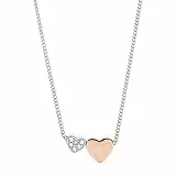 Fossil Collar Para Mujer Vintage Motifs, 40.6 Cm Longitud, 5.1 Cm Extensión Collar De Acero Inoxidable Plateado, JF03097998