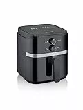 SEVERIN Freidora de aire caliente con Temperatura regulable de 80 a 200 °C, freidora eléctrica para freír sin grasa, innovador horno freidora para freír de forma saludable, negro, FR 2452