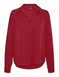 VERO MODA Vmalva L/S Collar Top Wvn Ga Blusa de Manga Larga, Salsa, XS Mujeres