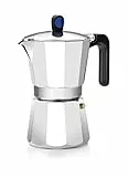 Monix Induction Express Cafetera italiana inducción, aluminio, capacidad 6 tazas, color plata