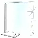 TOVARIN® SUPER Flexo Escritorio PREMIUM Con 5 Modos Y 10 Niveles De Brillo Regulable | Lampara Escritorio | Flexo Led Escritorio | Flexo Plegable Control | Lampara Mesita Noche Luz Nocturna (BLANCA)