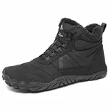Mishansha Barefoot Botas Hombre Invierno Botines Mujer Invierno Botas de Nieve Cálido Zapatos Nieve Barefoot Zapatillas Antideslizante Botas de Trekking Negro EU Gr.41
