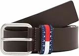 Tommy Jeans TJM Ryan 3.5 Am0Am12337 Cinturón Fijo, Brown (Dark Brown), 90 cm para Hombre