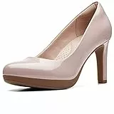 Clarks Ambyr Joy, Bomba Mujer, Dusty Rose Patent Synthetic, 39.5 EU