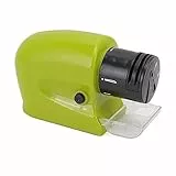 Swifty Sharp - Afilador de cuchillos eléctrico, piedra de afilar multifuncional de alta velocidad para uso doméstico en la cocina, con riel integrado y muela Adamas