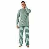 TRAMAS+ Pijama de Hombre Largo,100% Algodón, con Manga Larga y Pantalón Largo para Hombre, Conjunto de Ropa para Dormir, Pijama de Caballero Primavera - L, Sailor Verde