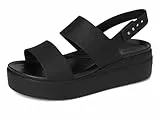 Crocs Mujer Brooklyn Low Wedge Sandalia, Black/Black, 36/37 EU