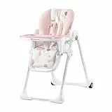 kk Kinderkraft Yummy - Silla de comedor plegable, color Rosa