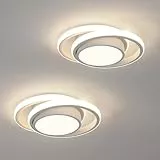 Comely 2 Piezas Plafon Led Techo, 32W 2350LM Moderna Lámpara de Techo LED, Luz Natural 4500K, Redondo Luz de Techo del Para Corredor Baño Cocina Sala de Estar Dormitorio Pasillo, Diámetro 28cm