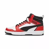 PUMA Rebound V6, Zapatillas Unisex adulto, Puma White Puma Black For All Time Red, 45 EU