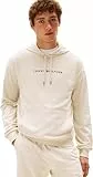 Tommy Hilfiger Sudadera Hombre con Capucha, Marfil (Newsprint), M