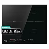 Hisense HI6352BSCE - Placa inducción flex, 3 Zonas + Flex, Potencia 7400W, Zona grande 29cm, Color Cristal negro | ALTO 5,3cm x ANCHO 59cm x FONDO 52cm