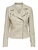 Only Onlgemma Faux Leather Biker Otw Noos Chaqueta, Forro Plateado, 40 FR/ES (38 EU) para Mujer