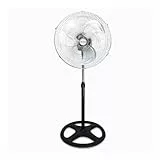 Max Star Ventilador de Pie 18' Potente 70 W Oscilante 3 Velocidades Altura Ajustable 110-130 cm Alta Velocidad Rejilla de Metal Motor Silencio Facil Limpieza