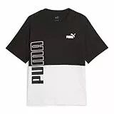 PUMA Camiseta Power Colorblock Camisa, Mujer, Negro Black, M