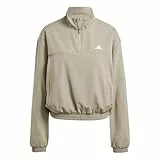 adidas Mujer AEROREADY Train Essentials Woven Quarter-Zip Track Jacket, silver pebble, L