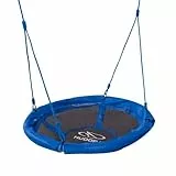 HUDORA Nido de Columpio 90 - Columpio Nido Azul de plástico para hasta 100kg - Columpio Colgante de 90cm de diámetro para Interior y Exterior