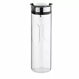 WMF Motion - Jarra de Agua 1,25 L, Altura de 29 cm Jarra de Cristal Tapa de Silicona con Sistema de Cierre CloseUp Apta para Lavavajillas, Plata