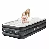 Mr.Young Colchón de aire individual con bomba integrada, colchón inflable, colchones inflables en 3 minutos, autoinflado/desinflado, colchón inflable de 18 pulgadas para invitados y hogar, camping,