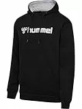hummel Hmlmover Cotton Hoodie Sudadera con Capucha, Negro, Large Hombres