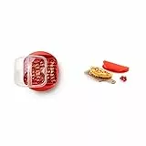 Lékué Microwave Bacon Cooker, Rojo, 28.2x6x24.9 cm & Recipiente para cocinar tortillas francesas en microondas, color rojo