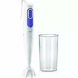 Braun Hogar Batidora de mano, 2 velocidades, campana antisalpicaduras, Blanco Y Azul, 700 W
