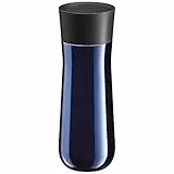 WMF Impulse Termo - Taza térmica, acero inoxidable, 350 ml, con cierre automático, apertura 360°, mantiene las bebidas calientes 8 horas o frías 12 horas, color azul
