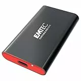 EMTEC X210 Elite - Disco Duro SSD Externo (128 GB, Interfaz USB-C 3.2 Gen2, Compatible con USB 3.2 Gen1 y 2.0, tecnología 3D NAND Flash, Cable USB-C 3.2 Gen2 a USB-A