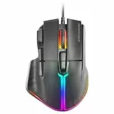 Mars Gaming MM-XT, Ratón Gaming RGB, Diseño Ergonómico con Reposa Pulgar, Sensor Óptico 12800DPI, 9 Botones Configurables, Switches Huano, Software de Control, Compatibilidad Multiplataforma, Negro