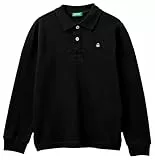 United Colors of Benetton Maglia Polo M/L 3089c300z Camisa, Negro, 140 cm para Niños