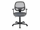 Flash Furniture Flash Fundamentals - Silla de Oficina ergonómica giratoria de Malla con Brazos, Espuma de Metal y plástico de Madera, Gris, Juego de 1