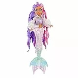 MERMAZE MERMAIDZ - KISHIKO - Muñeca de Moda Sirena con Cola Que Cambia de Color en Agua Helada y Pelo Rosa y Morado- Incluye Vestido y Accesorios - Articulada, Puede posar - Coleccionable - 4+ años