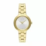 Armani Exchange Orologio da Donna, Movimento al quarzo a Due lancette e cassa da 36 mm con cinturino in Acciaio o Pelle