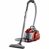 AEG LX7-2-CR-A Aspiradora de Trineo Sin Bolsa, 650W de Potencia, Filtro Allergy Plus Lavable, Fácil Vaciado, Radio de acción de 9m, 72dB de Ruido, Cepillo Turbo, Mascotas y Parquet, Rojo